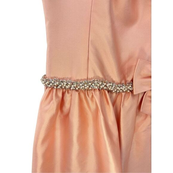 Ricky freeman Teri Jon 100% silk sleeveless peach dress size 2 - Picture 6 of 14